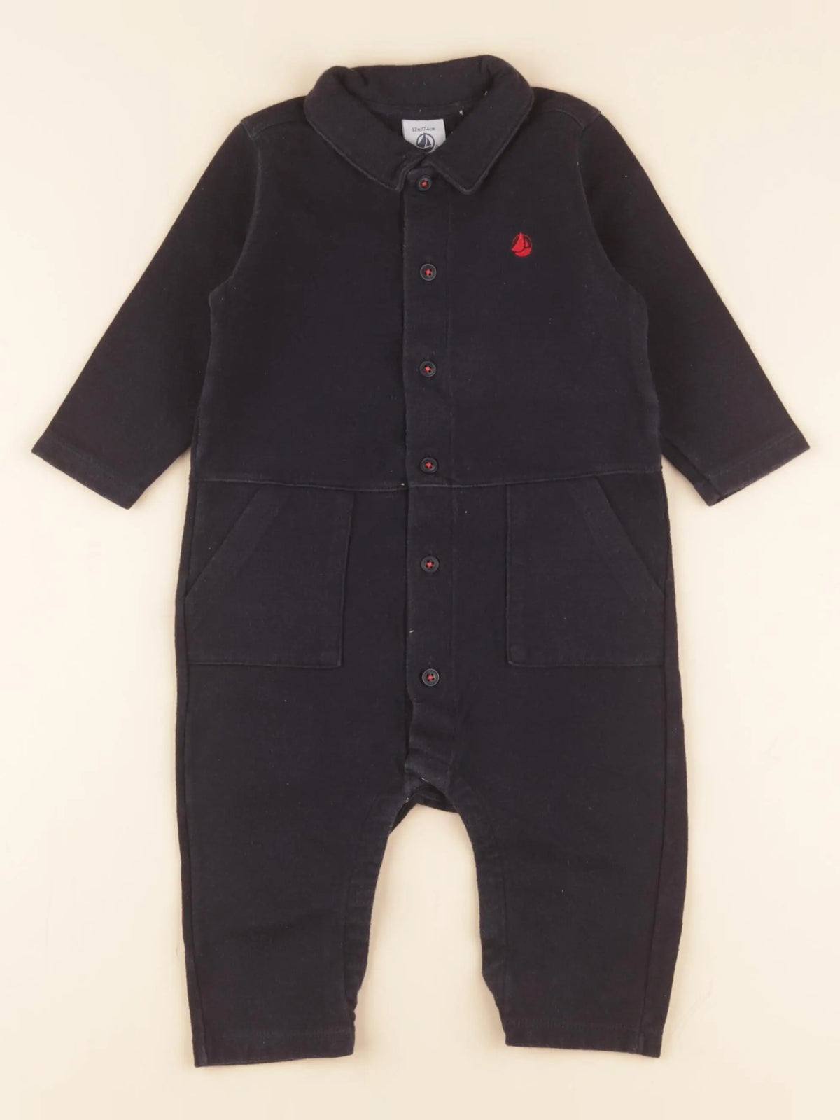 Petit Bateau - combinaison bleu - 12 mois