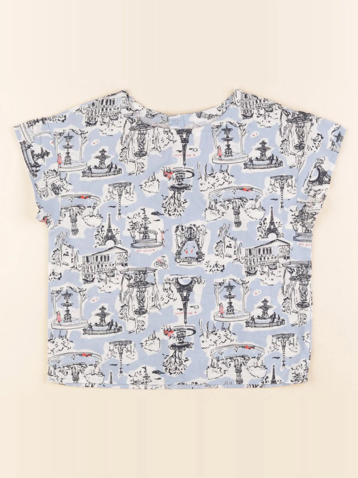 Petit Bateau - blouse bleu - 3 ans