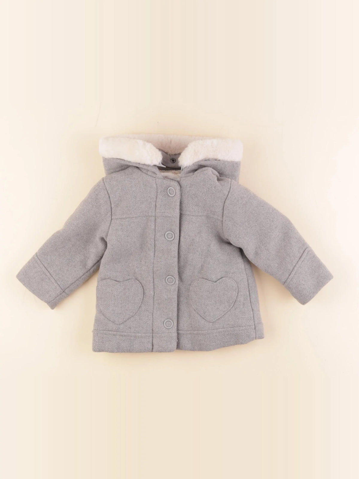 Vertbaudet - manteau gris - 12 mois