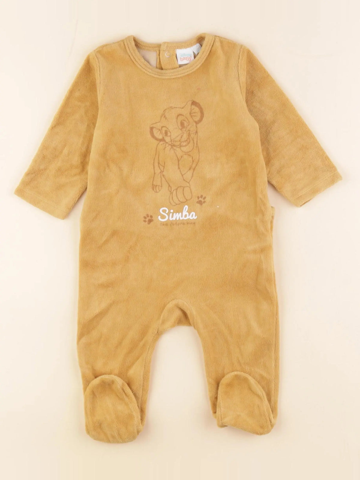 Vertbaudet - pyjama velours jaune - 6 mois