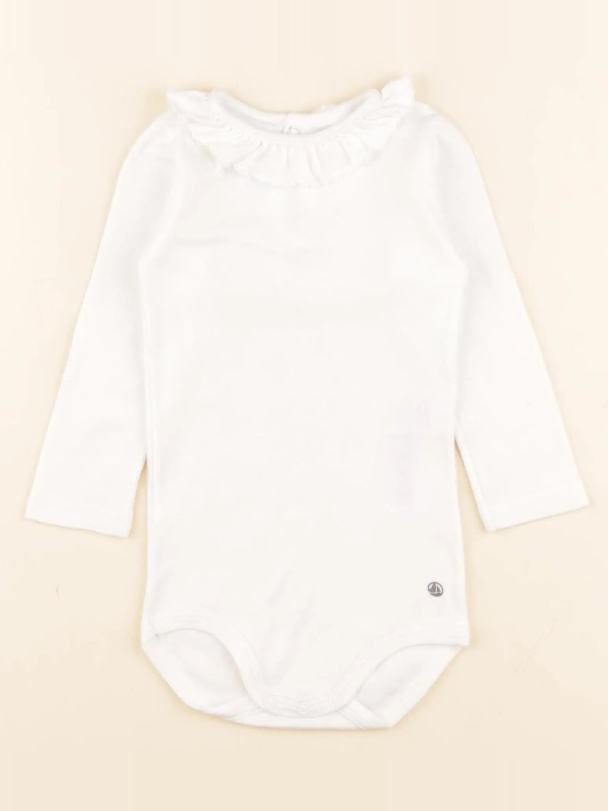 Petit Bateau - body à col blanc - 12 mois