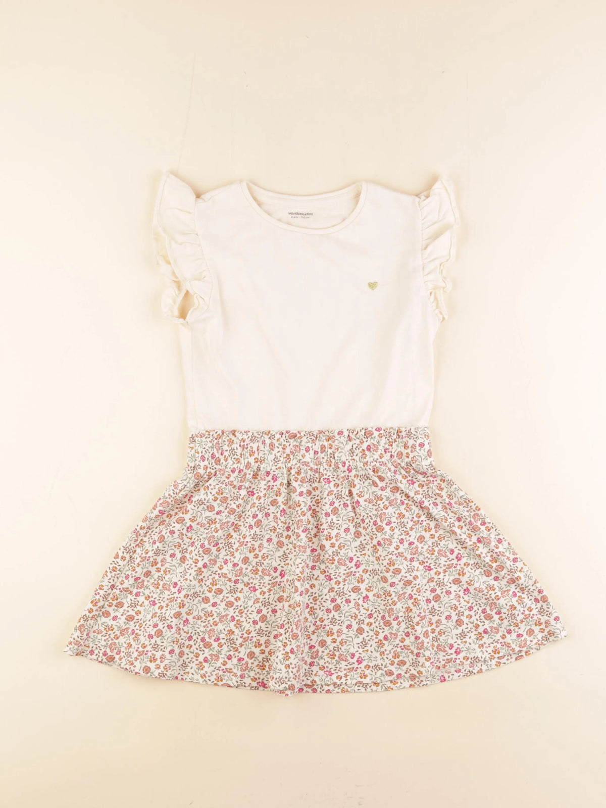 Vertbaudet - robe beige - 6 ans