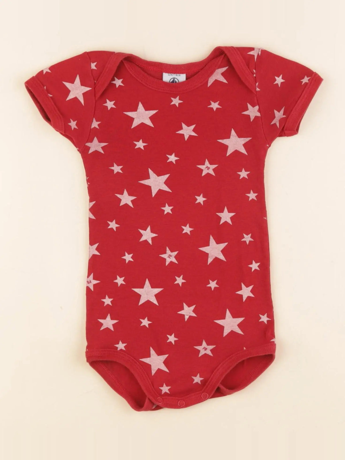 Petit Bateau - body rouge - 12 mois
