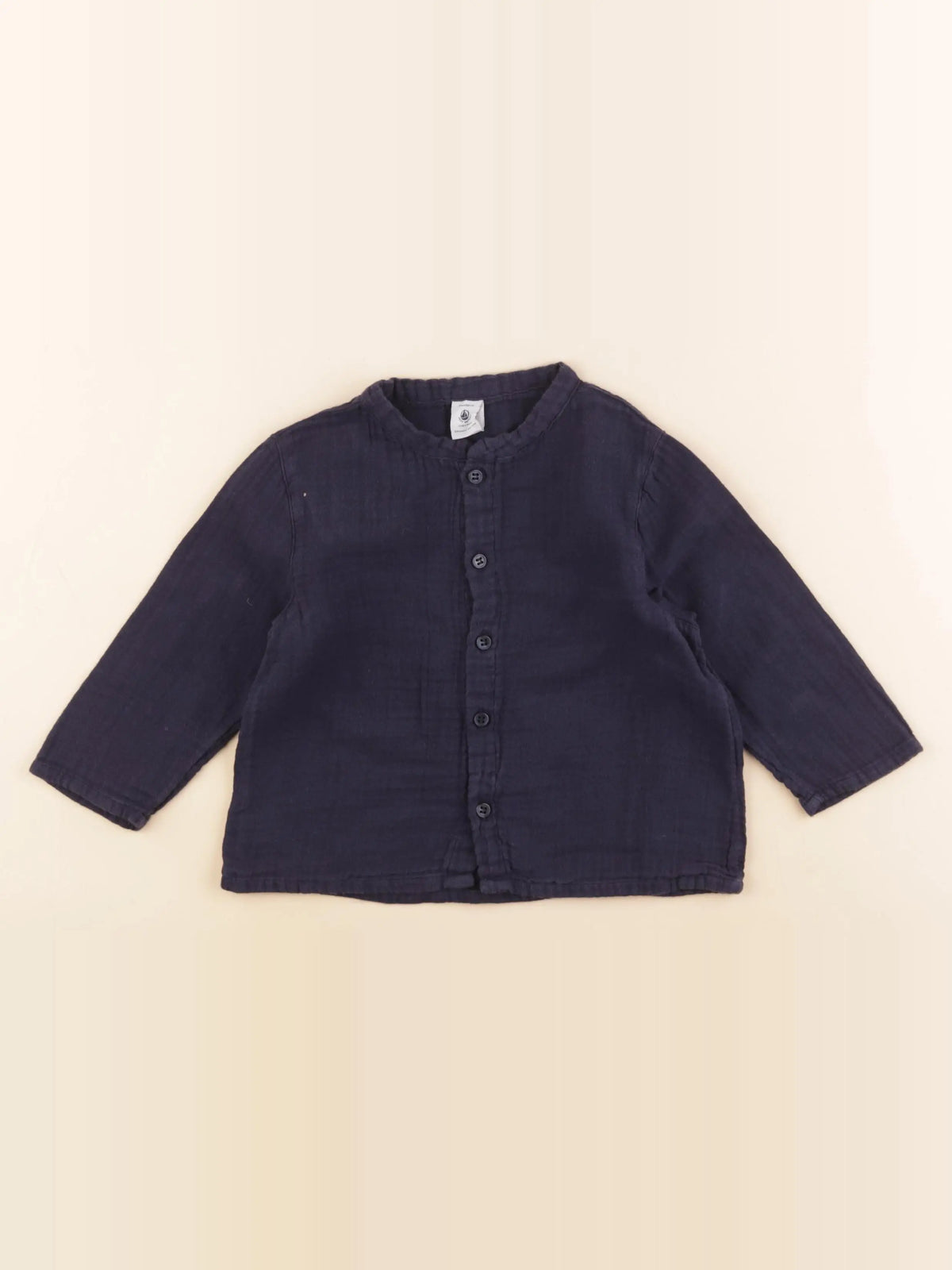 Petit Bateau - chemise bleu - 24 mois