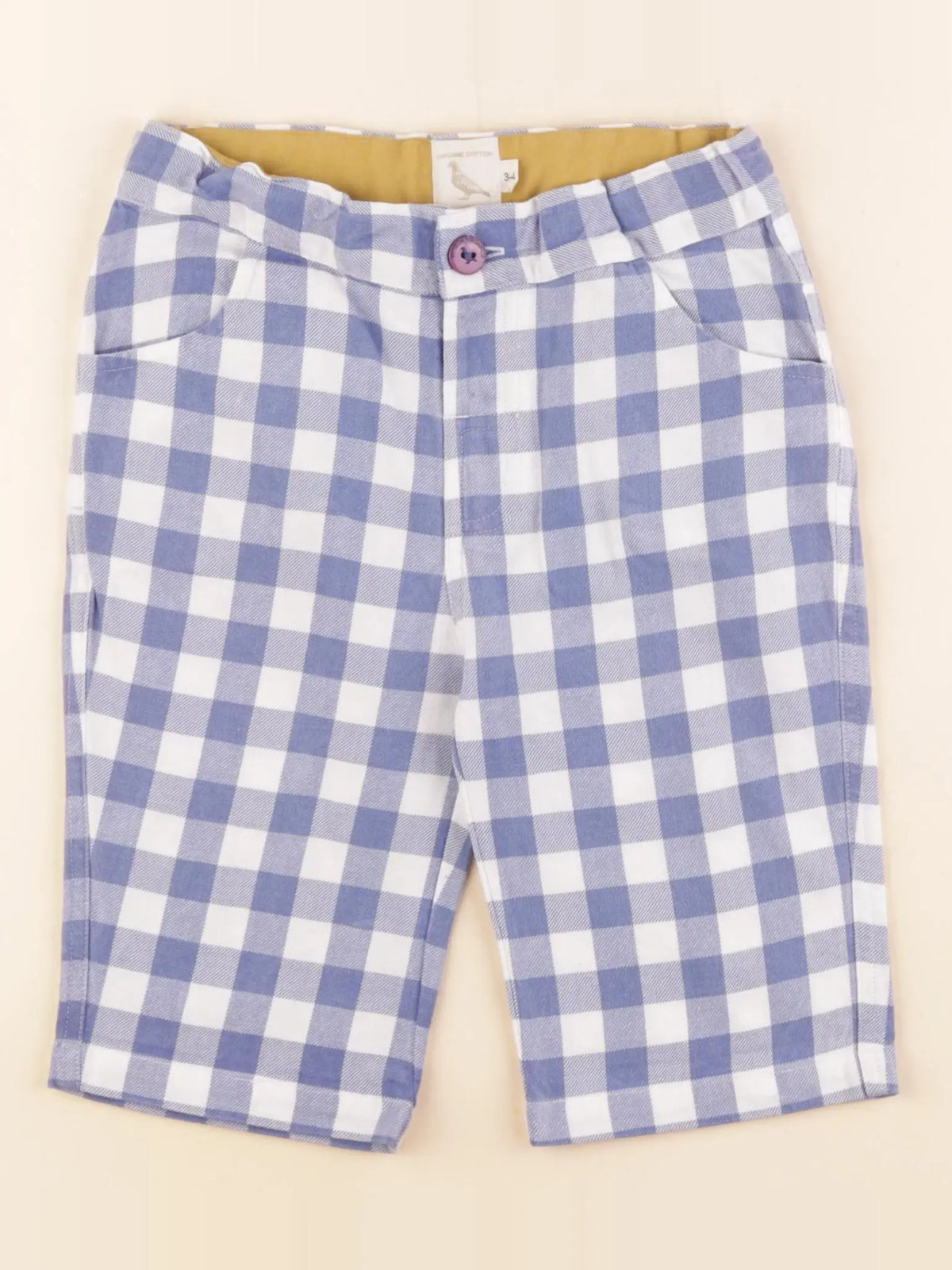 Pigeon Organics - short bleu - 3/4 ans