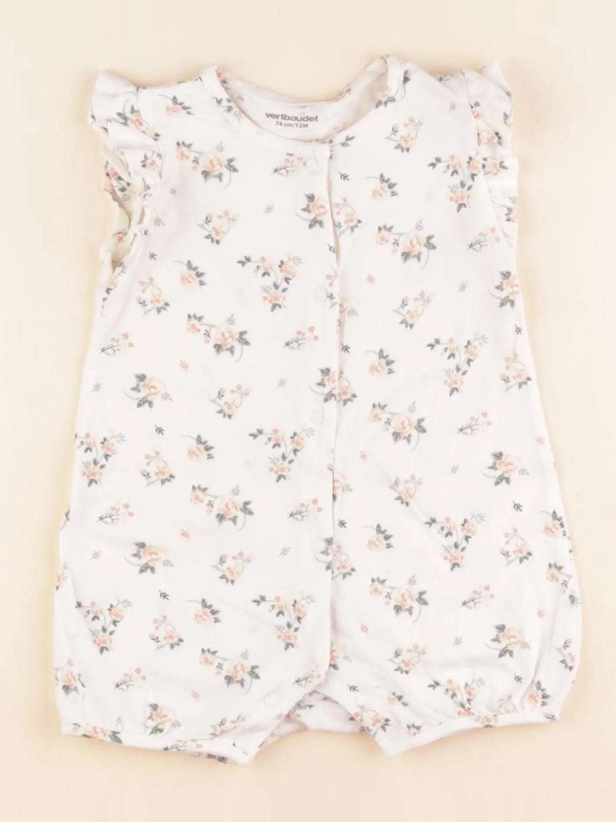 Vertbaudet - pyjama coton beige - 12 mois