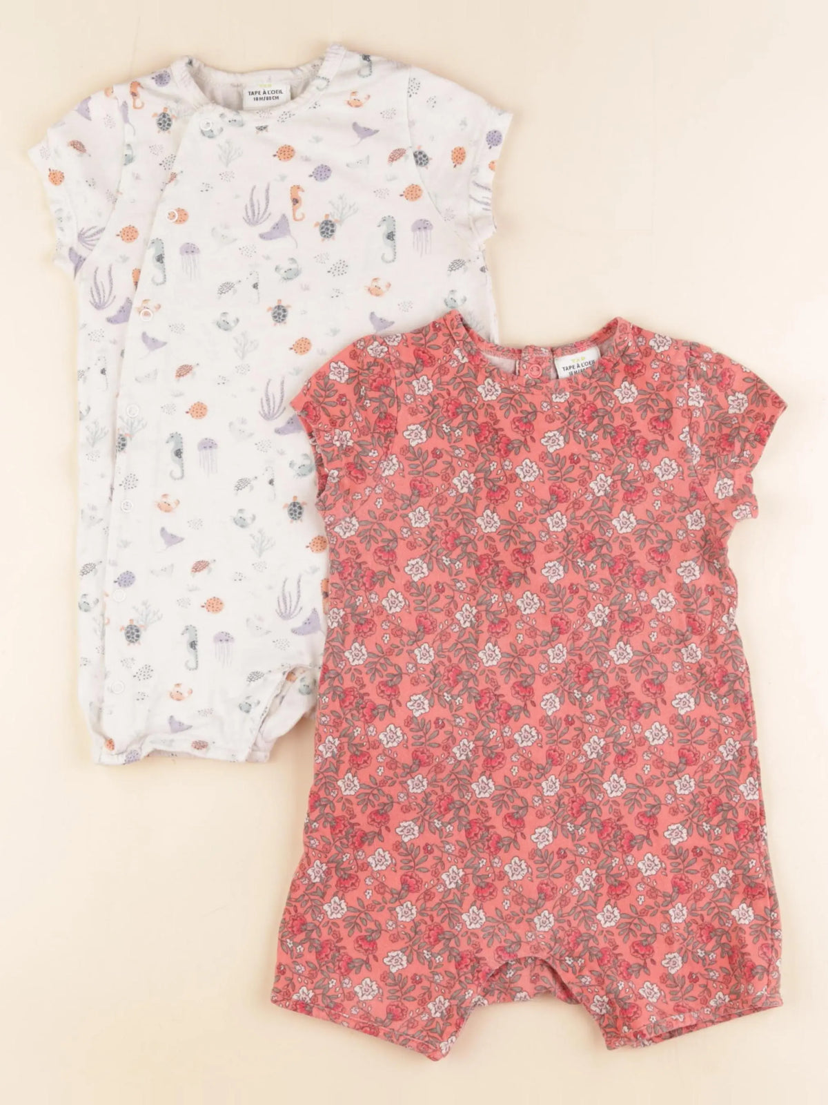 Tape à l'oeil - lot de 2 pyjamas coton rose - 18 mois