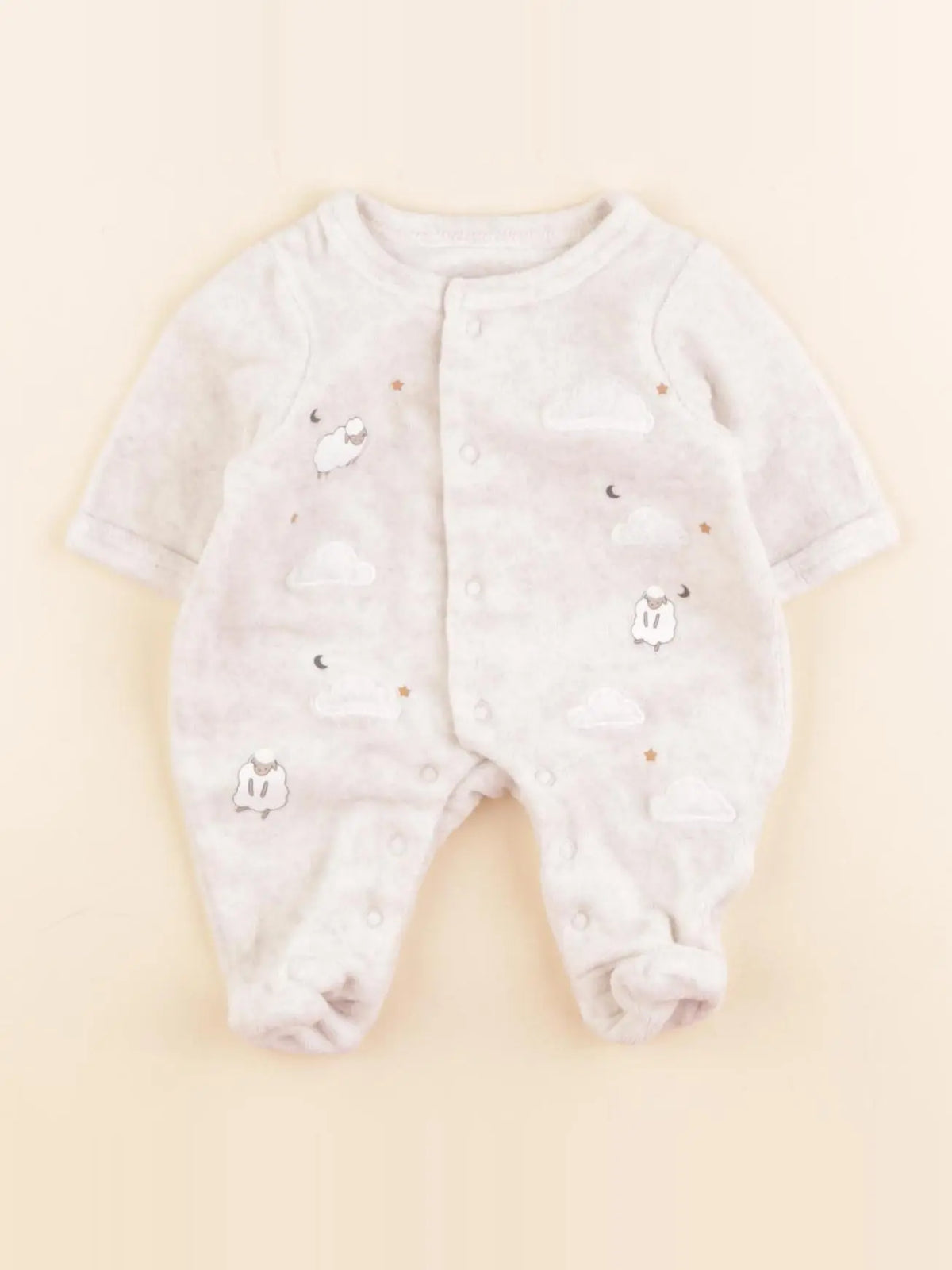 Vertbaudet - pyjama velours beige - Prématuré