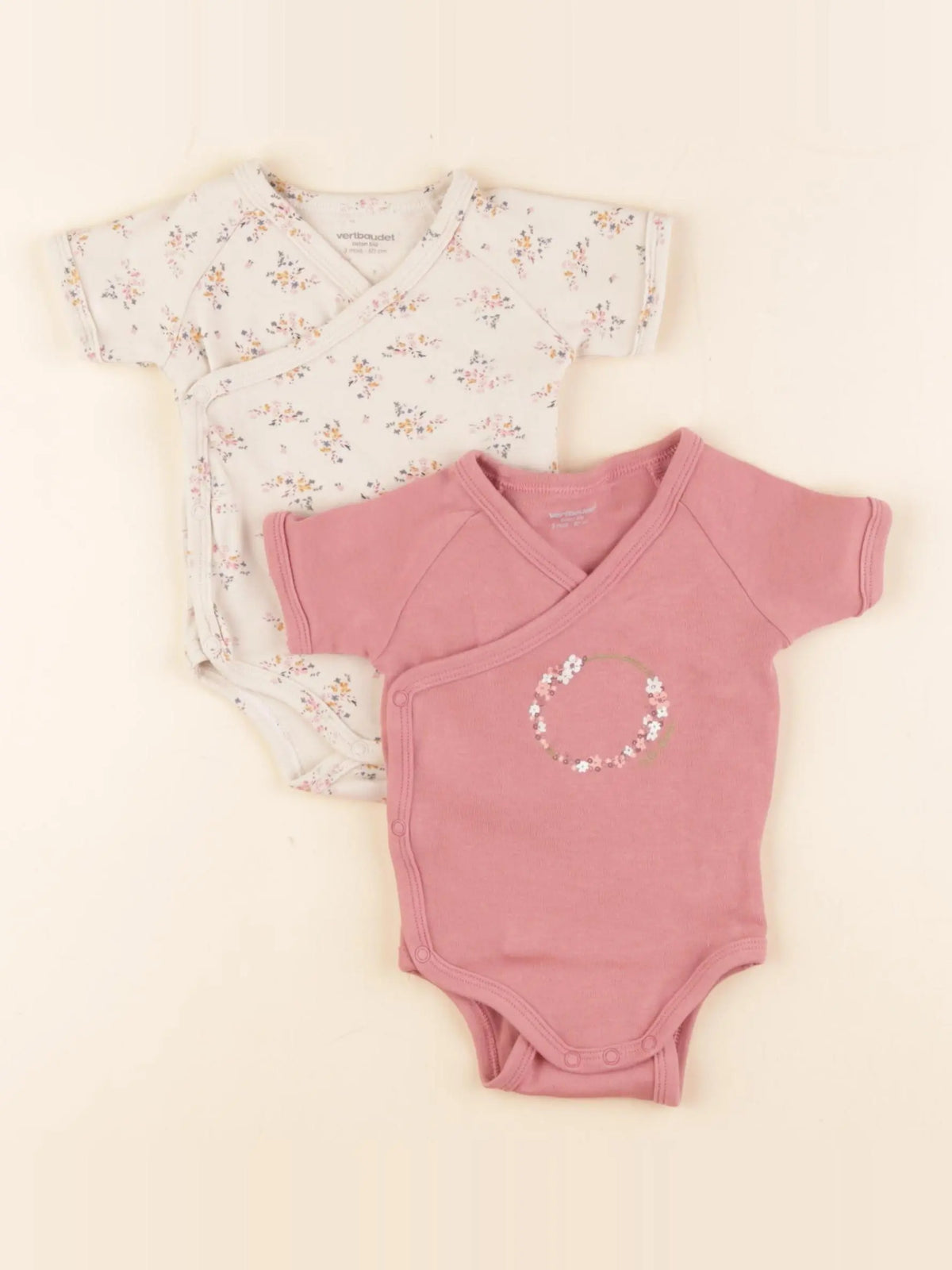 Vertbaudet - body rose - 3 mois
