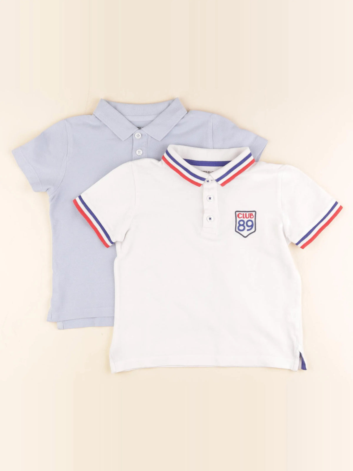 Monoprix - lot de 2 polos blanc, bleu - 5 ans