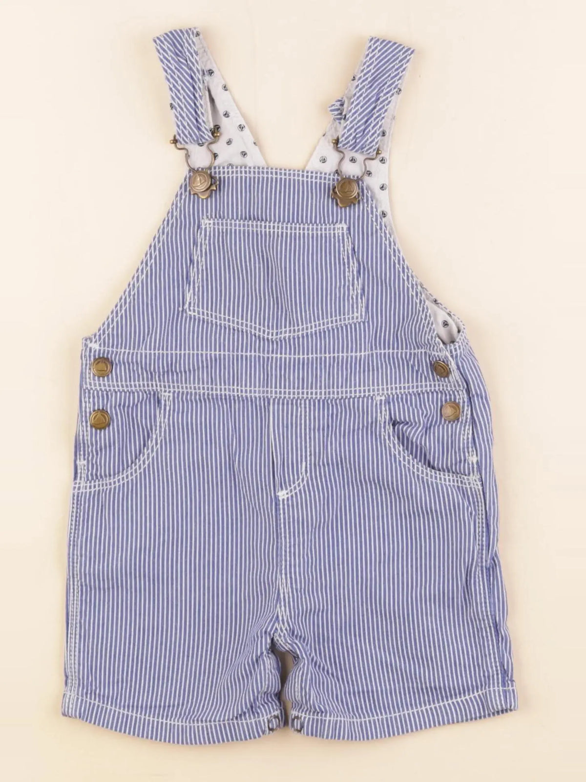 Petit Bateau - salopette bleu - 6 mois