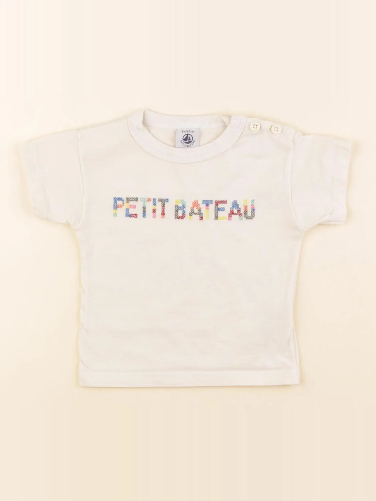 Petit Bateau - tee-shirt beige - 6 mois