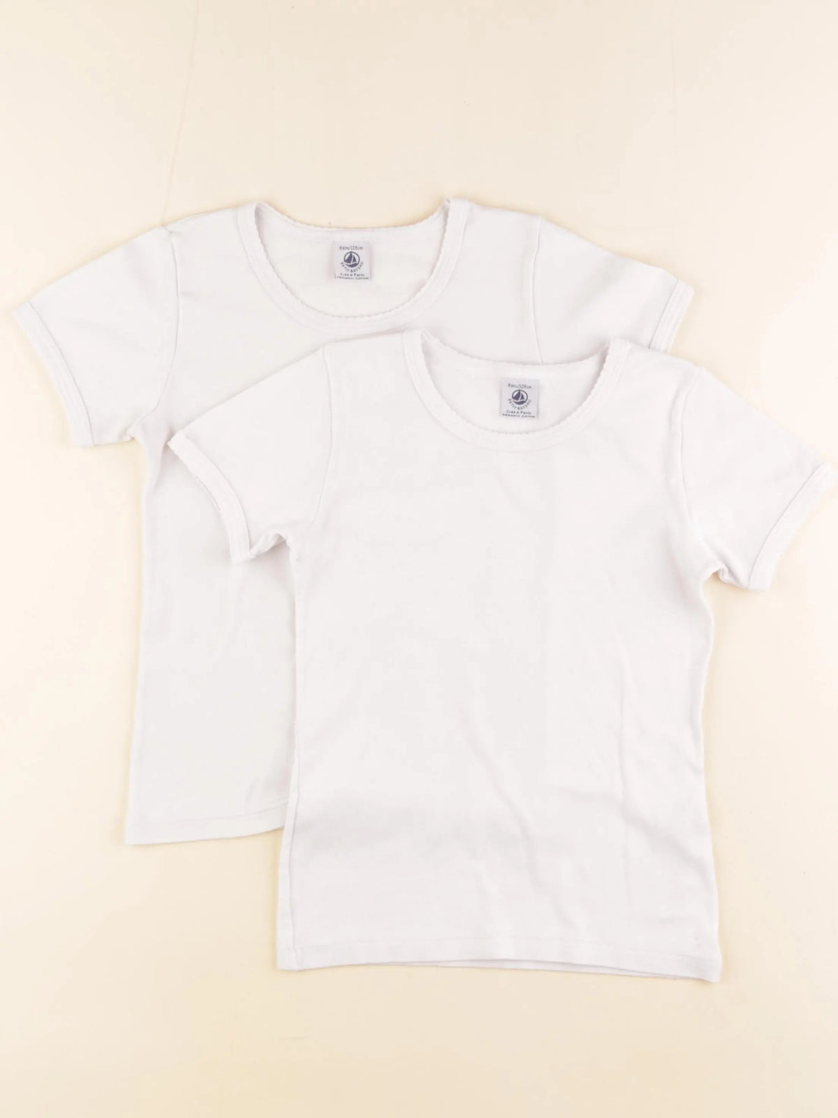 Petit Bateau - lot de 2 maillots de corps blanc - 8 ans
