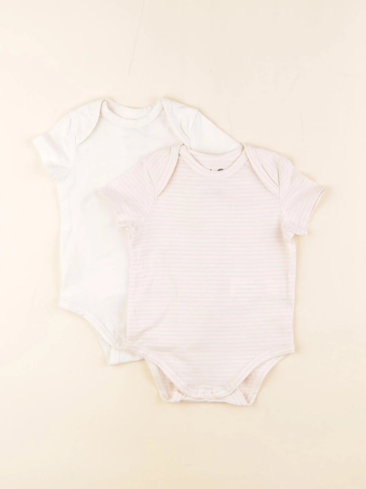 Tape à l'oeil - lot de 2 bodies en coton rose, beige - 12 mois