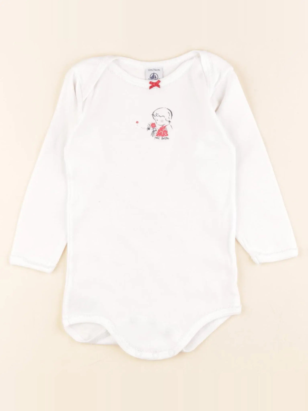 Petit Bateau - body blanc - 12 mois