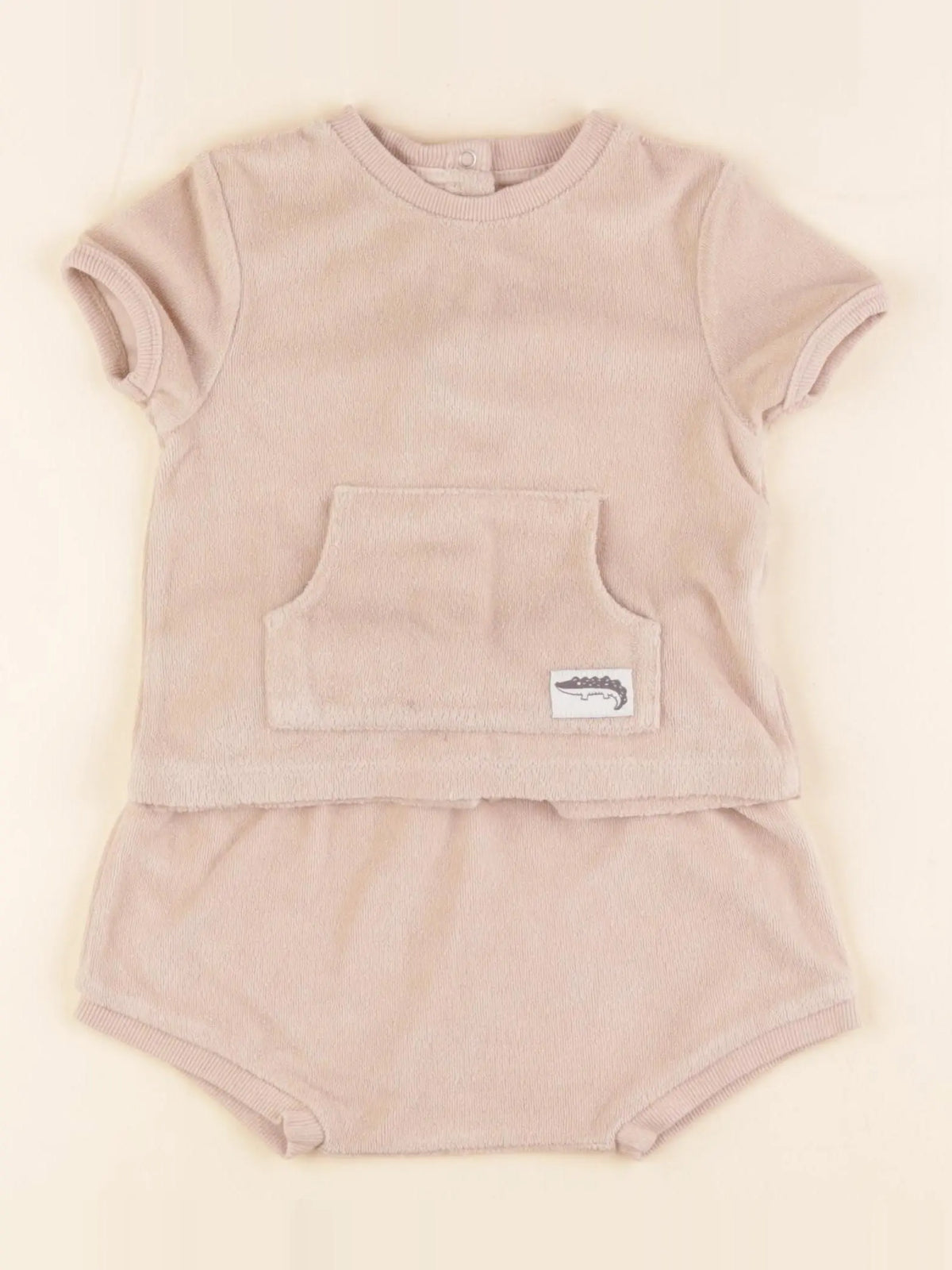 Vertbaudet - ensemble beige - 9 mois