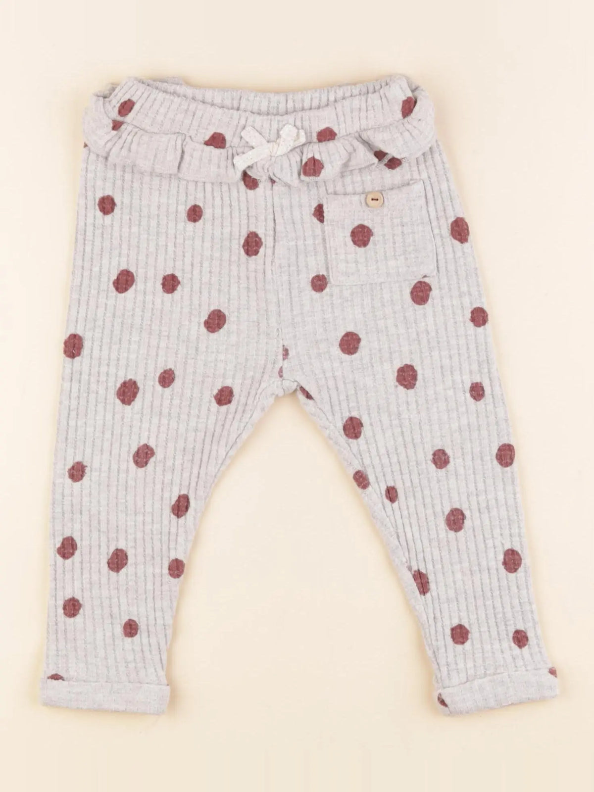 Zara - legging gris, rouge - 9/12 mois