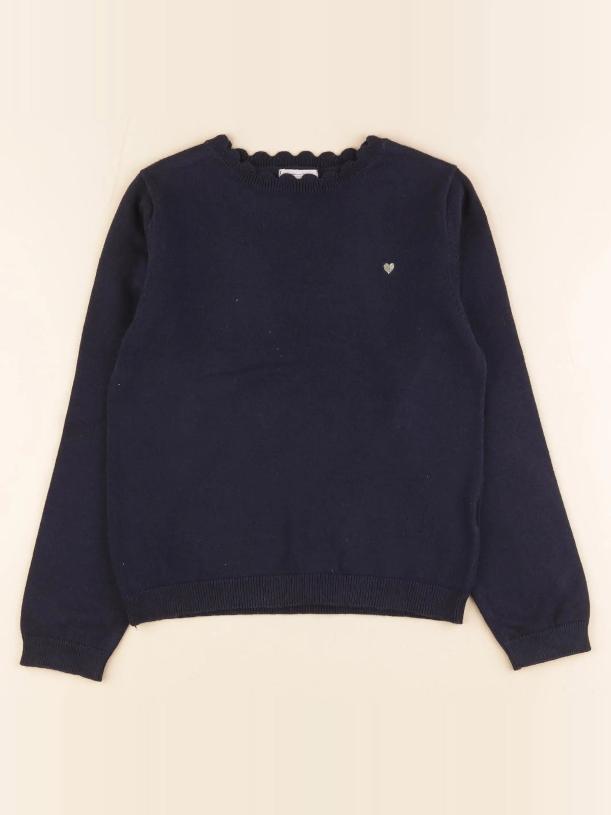 Vertbaudet - pull bleu, or - 8 ans