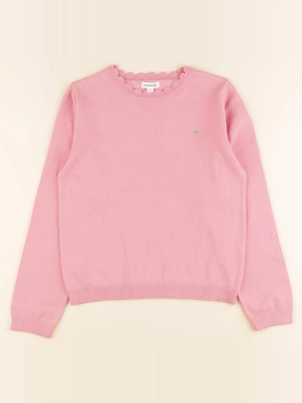 Vertbaudet - pull rose, or - 8 ans