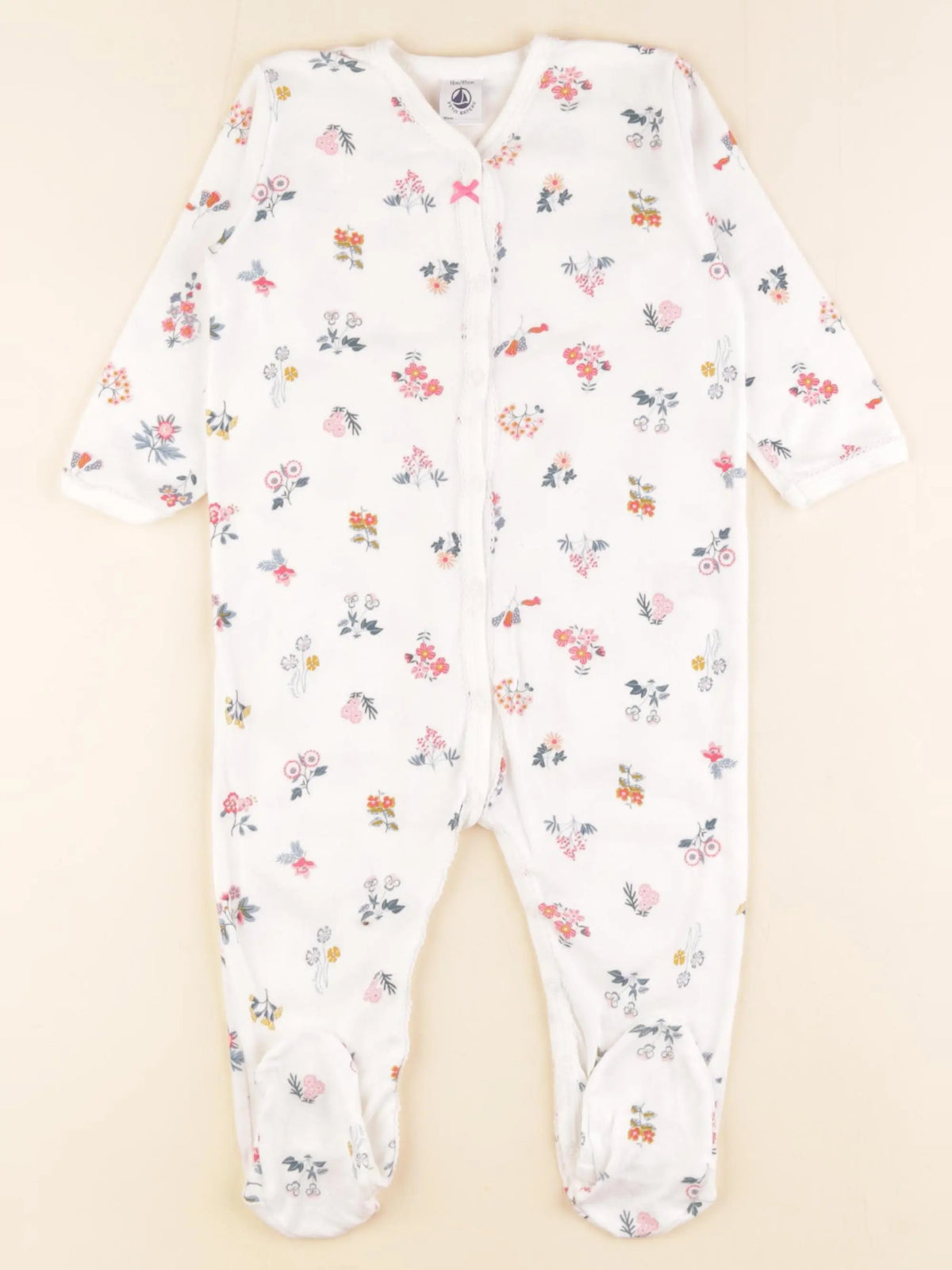 Petit Bateau - pyjama coton blanc - 18 mois