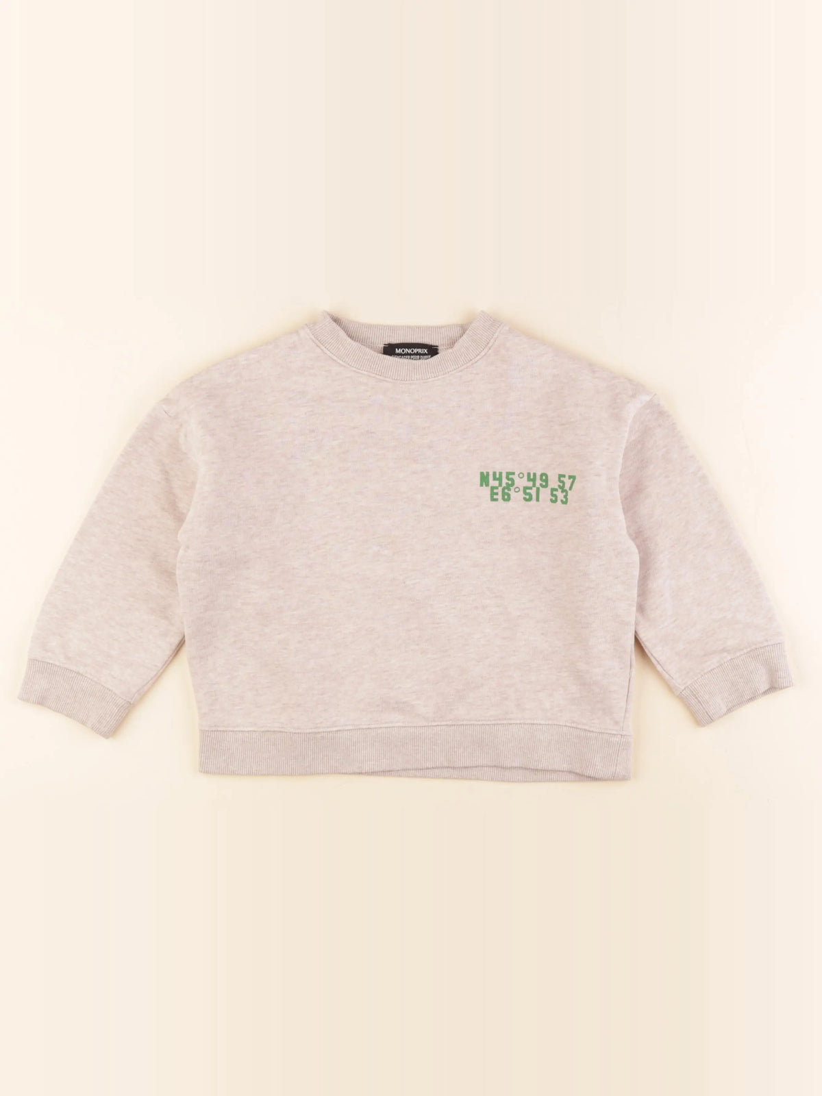 Monoprix - sweat imprimé au dos beige - 4 ans