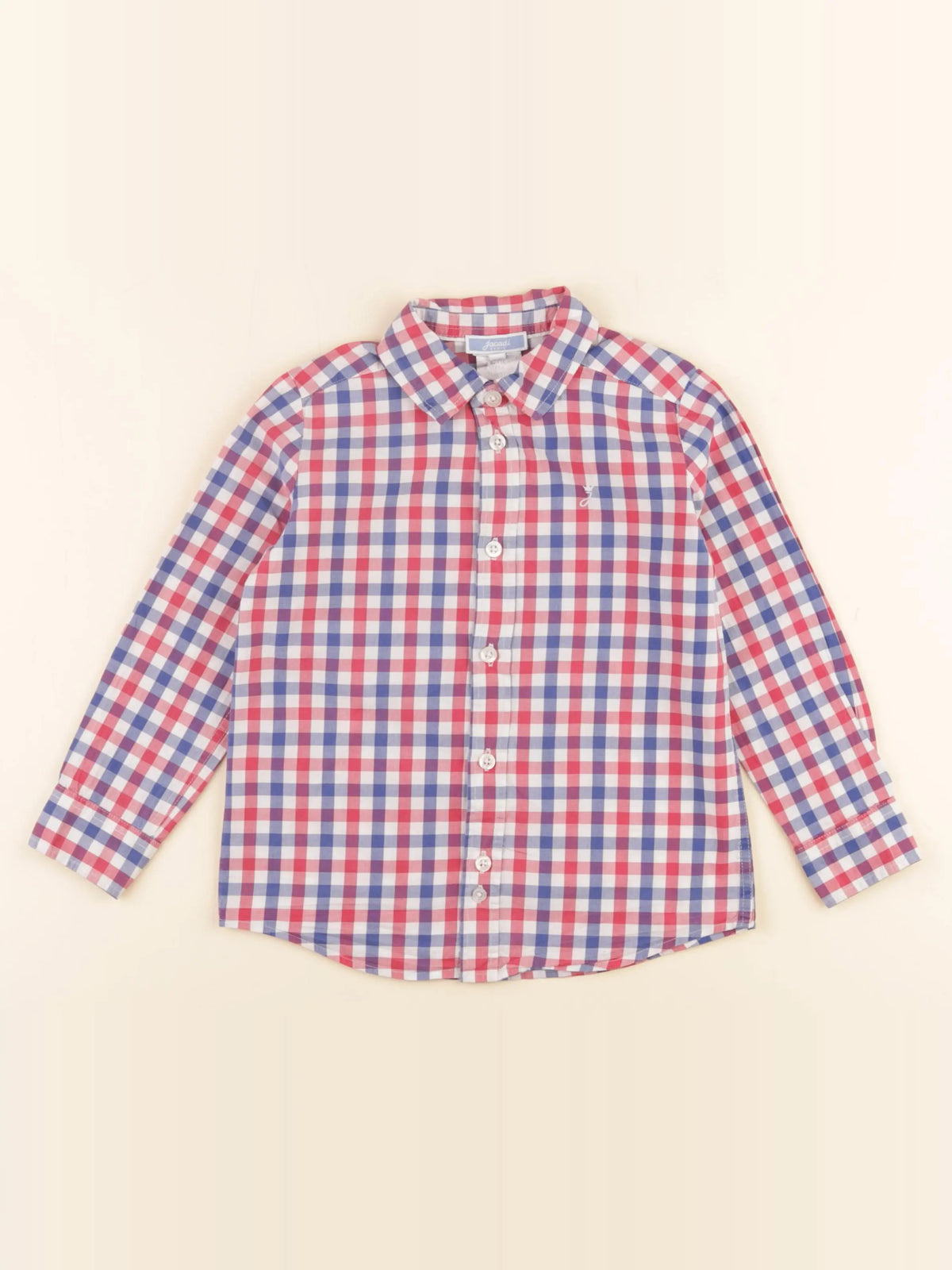 Jacadi - chemise bleu, rouge - 4 ans