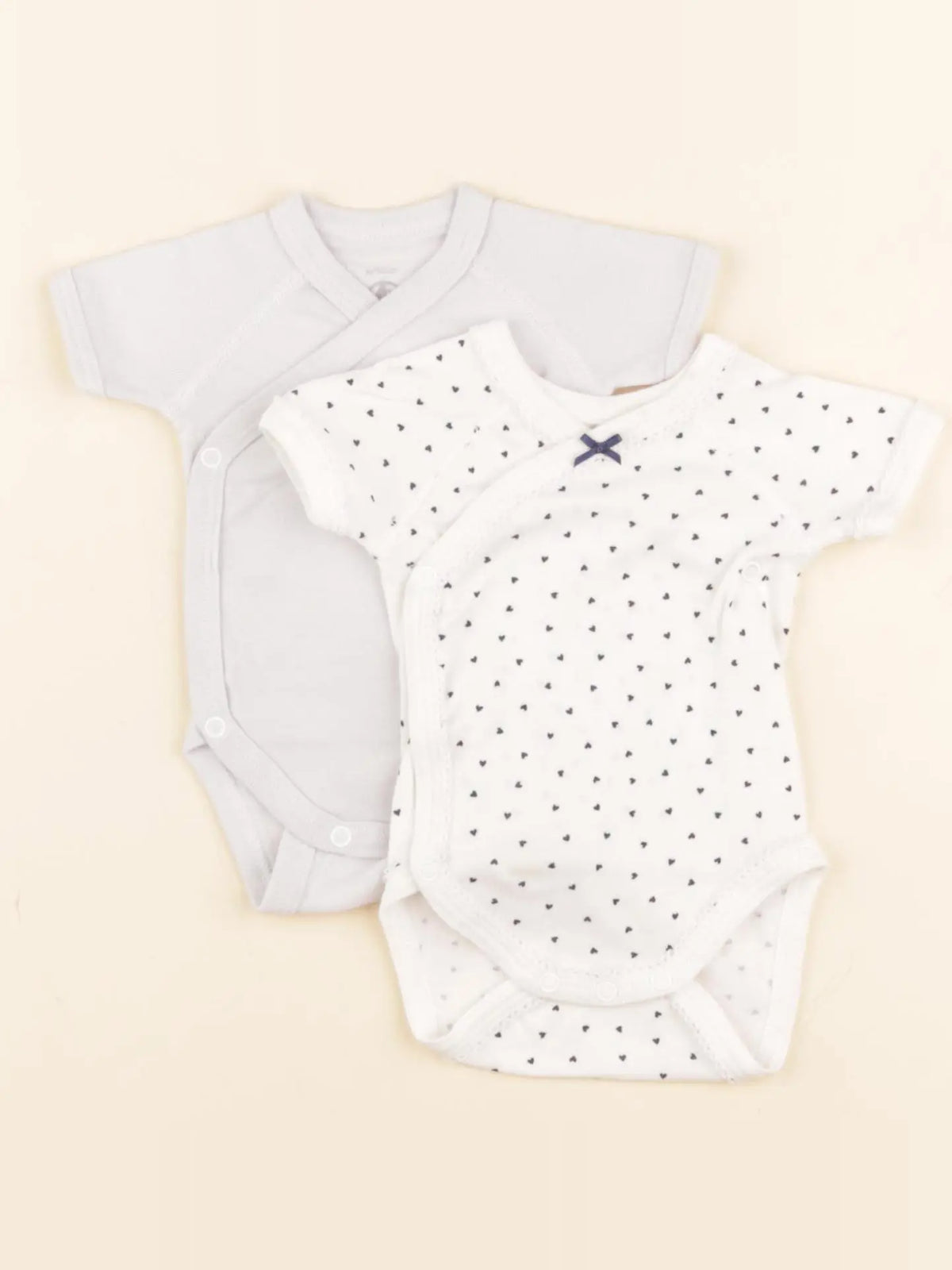 Petit Bateau - lot de 2 bodies en coton blanc - 0 mois