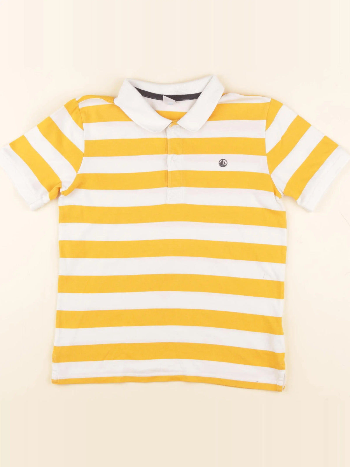 Petit Bateau - polo blanc, jaune - 10 ans