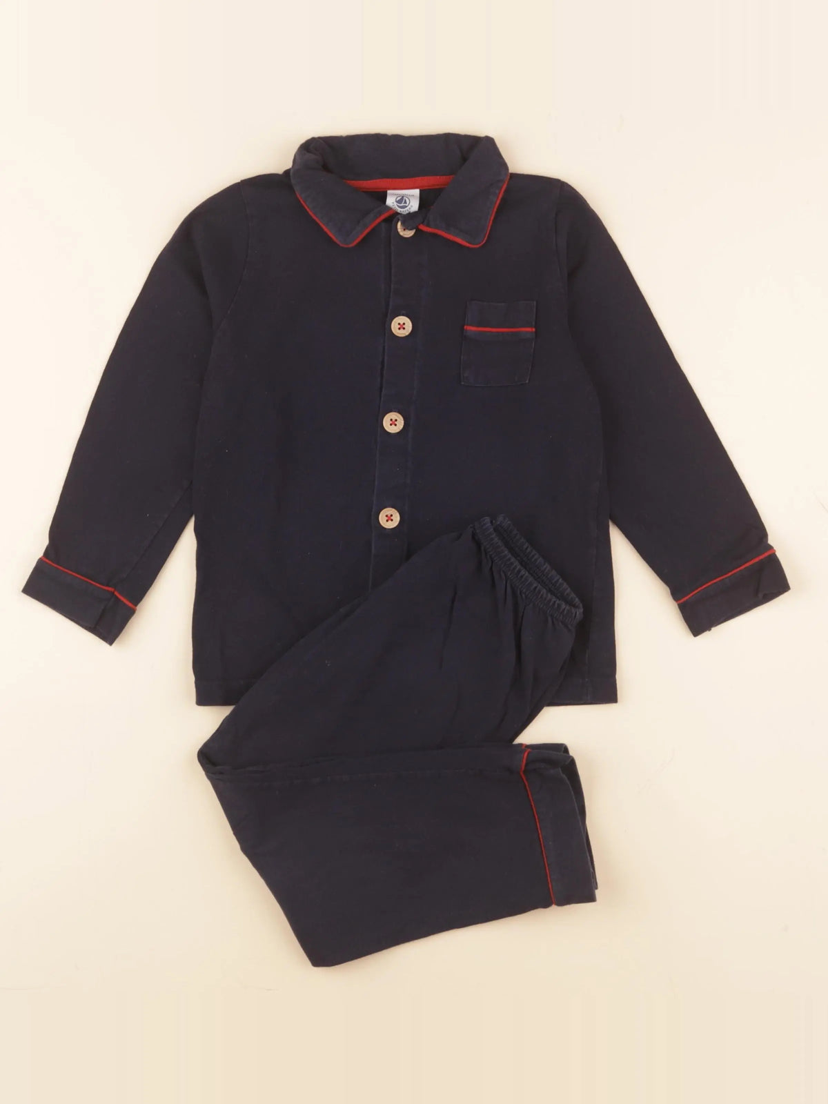 Petit Bateau - pyjama coton bleu - 4 ans