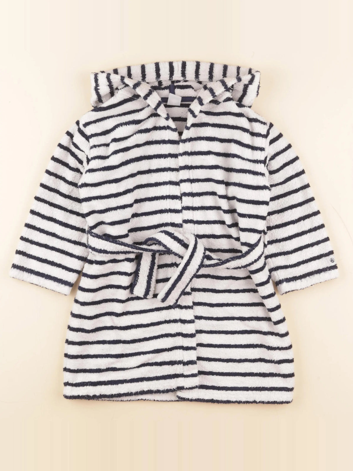 Petit Bateau - peignoir bleu, blanc - 3 ans