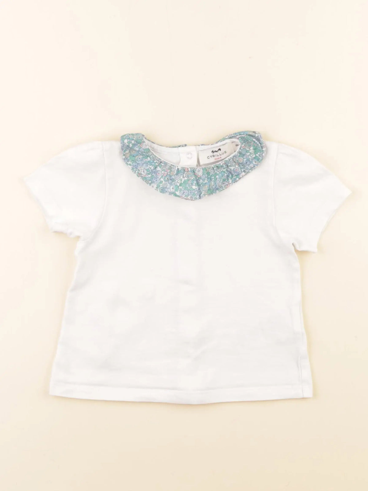 Cyrillus - tee-shirt blanc, vert - 18 mois