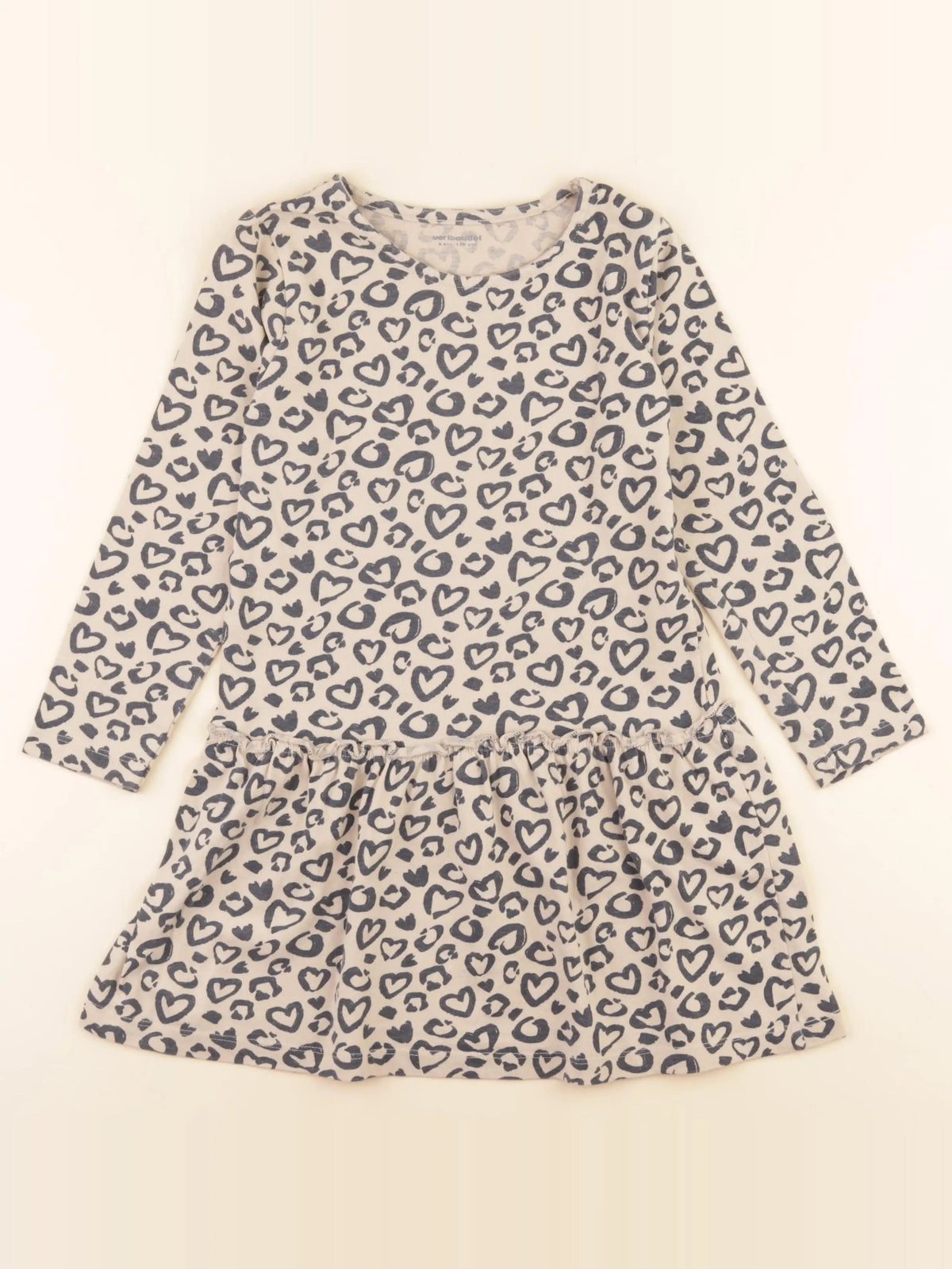Vertbaudet - robe bleu, beige - 6 ans