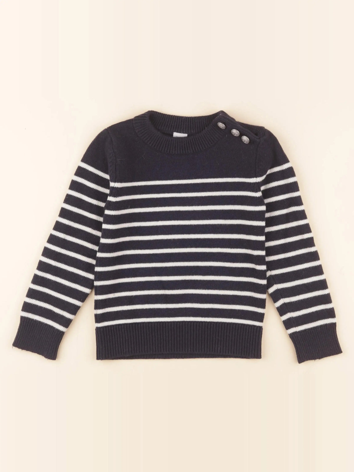 Petit Bateau - pull bleu, blanc - 4 ans