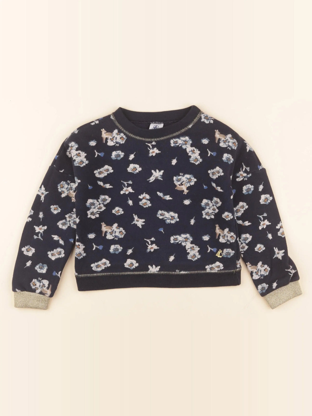 Petit Bateau - sweat bleu - 3 ans