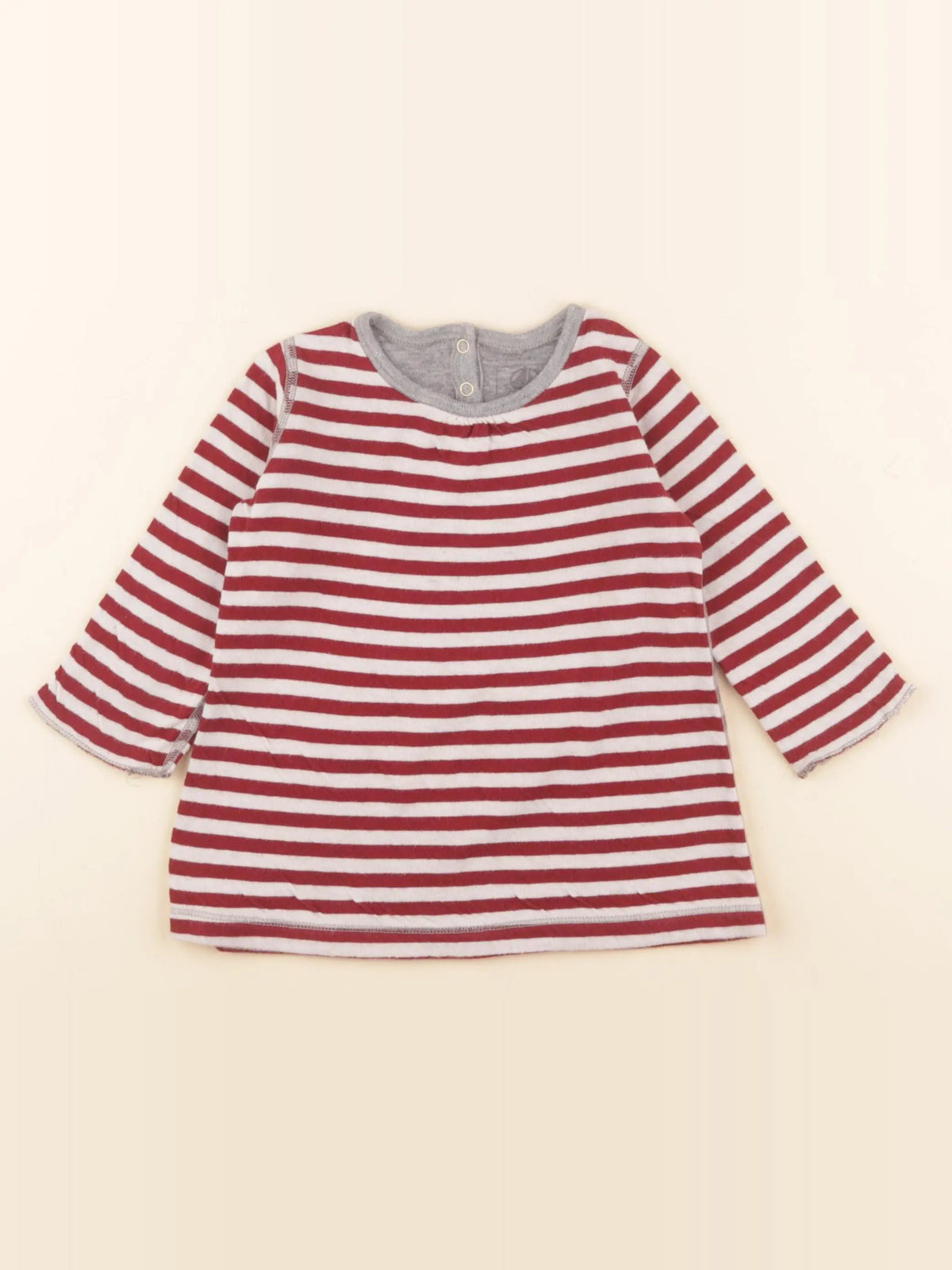 Petit Bateau - tee-shirt rouge, blanc - 6 mois