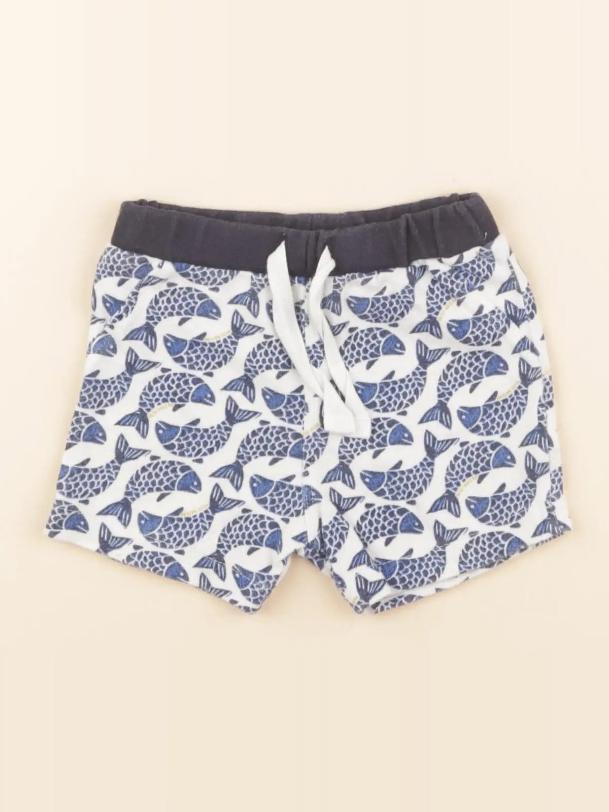 Petit Bateau - short blanc, bleu - 6 mois