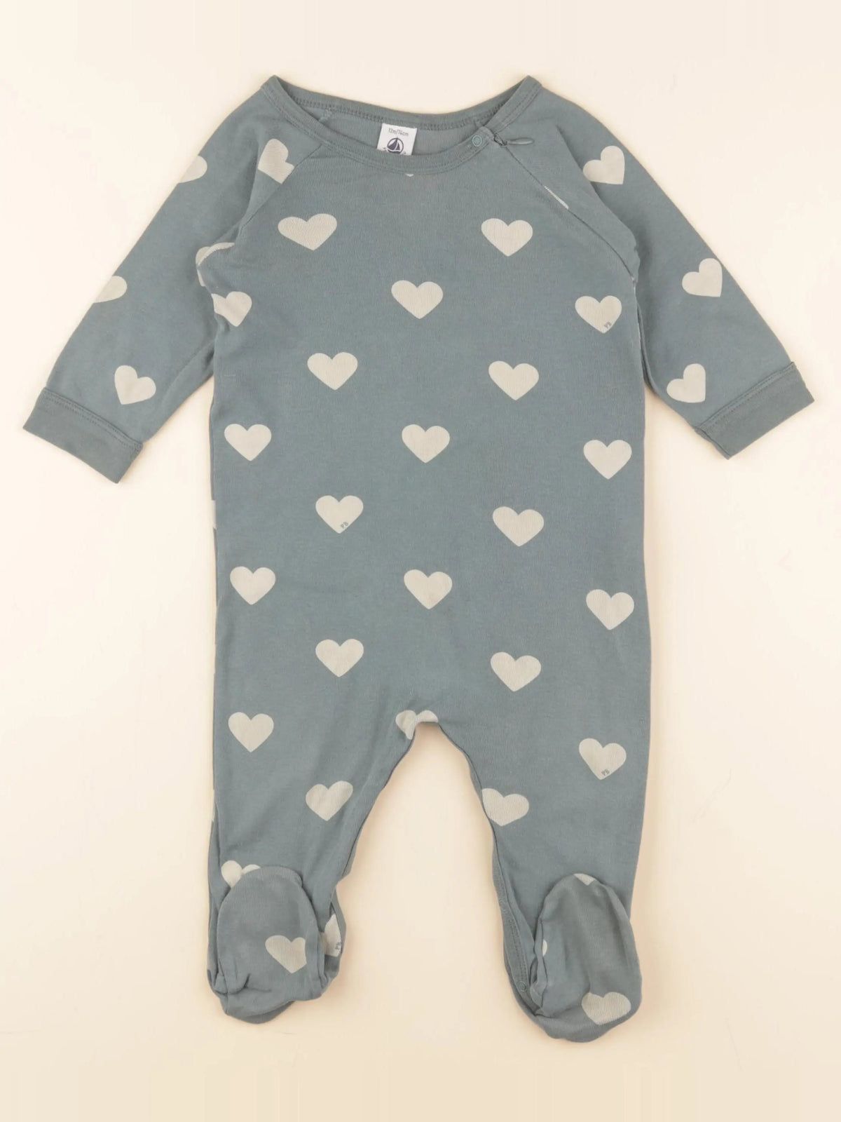 Petit Bateau - pyjama coton vert - 12 mois