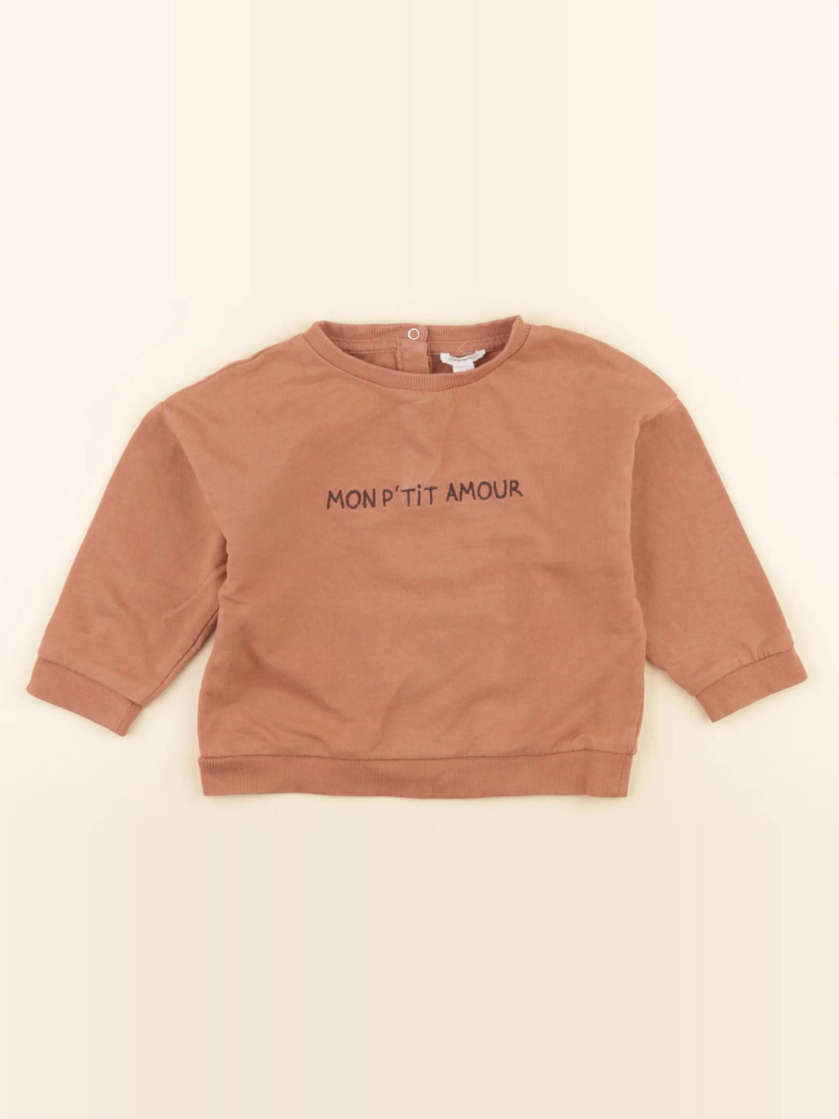 Vertbaudet - sweat marron - 18 mois