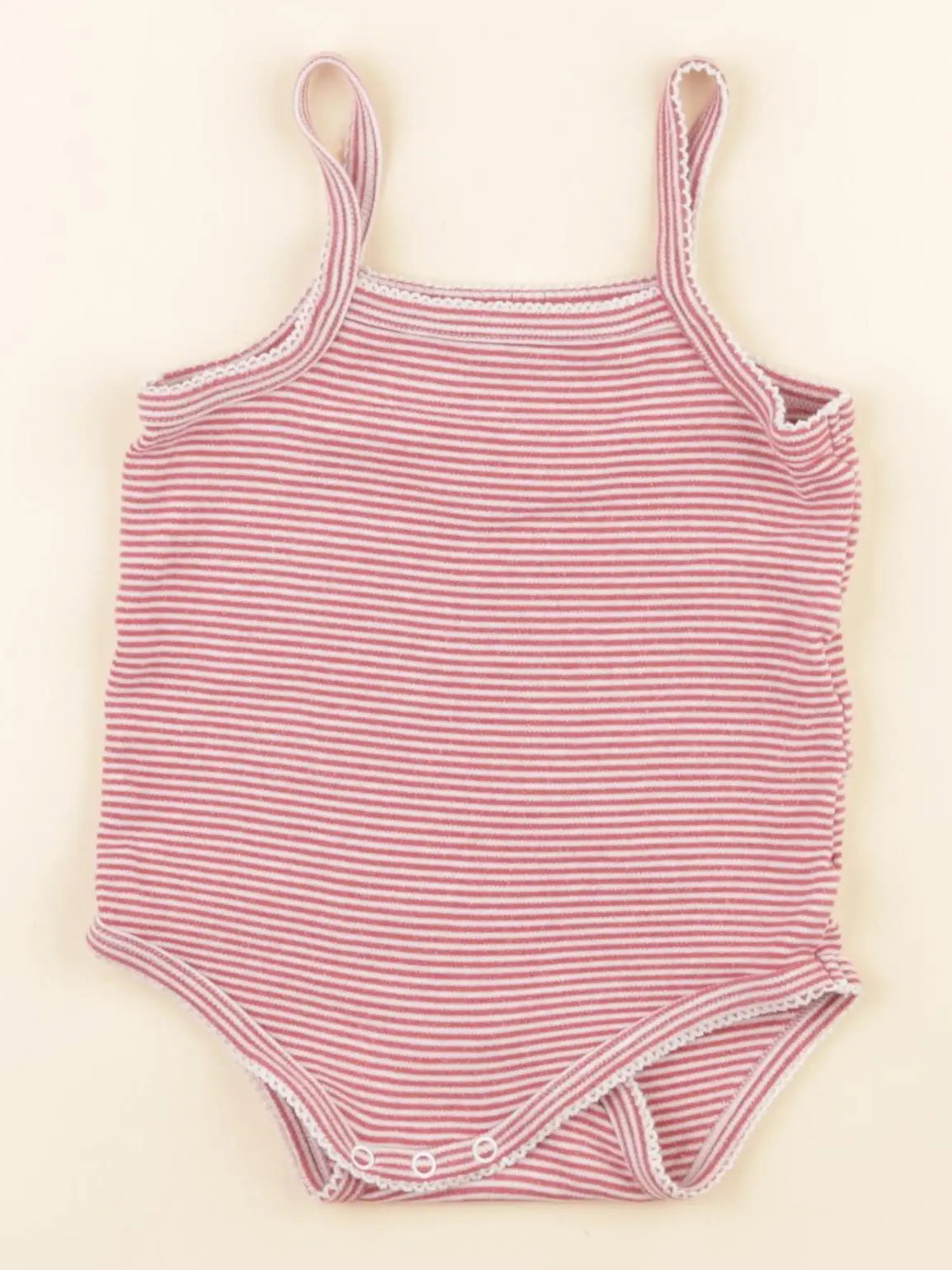 Vertbaudet - body rouge, blanc - 24 mois