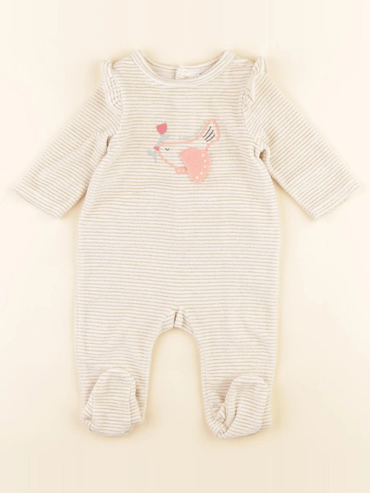 Tape à l'oeil - pyjama velours beige, or - 3 mois
