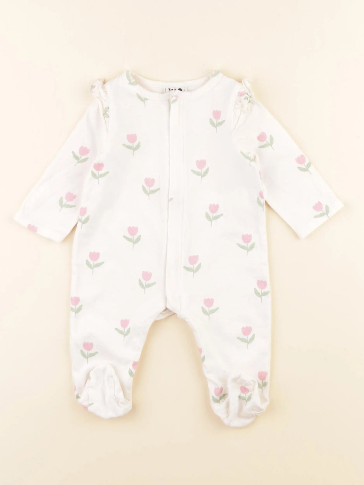 Tape à l'oeil - pyjama coton blanc, rose - 3 mois