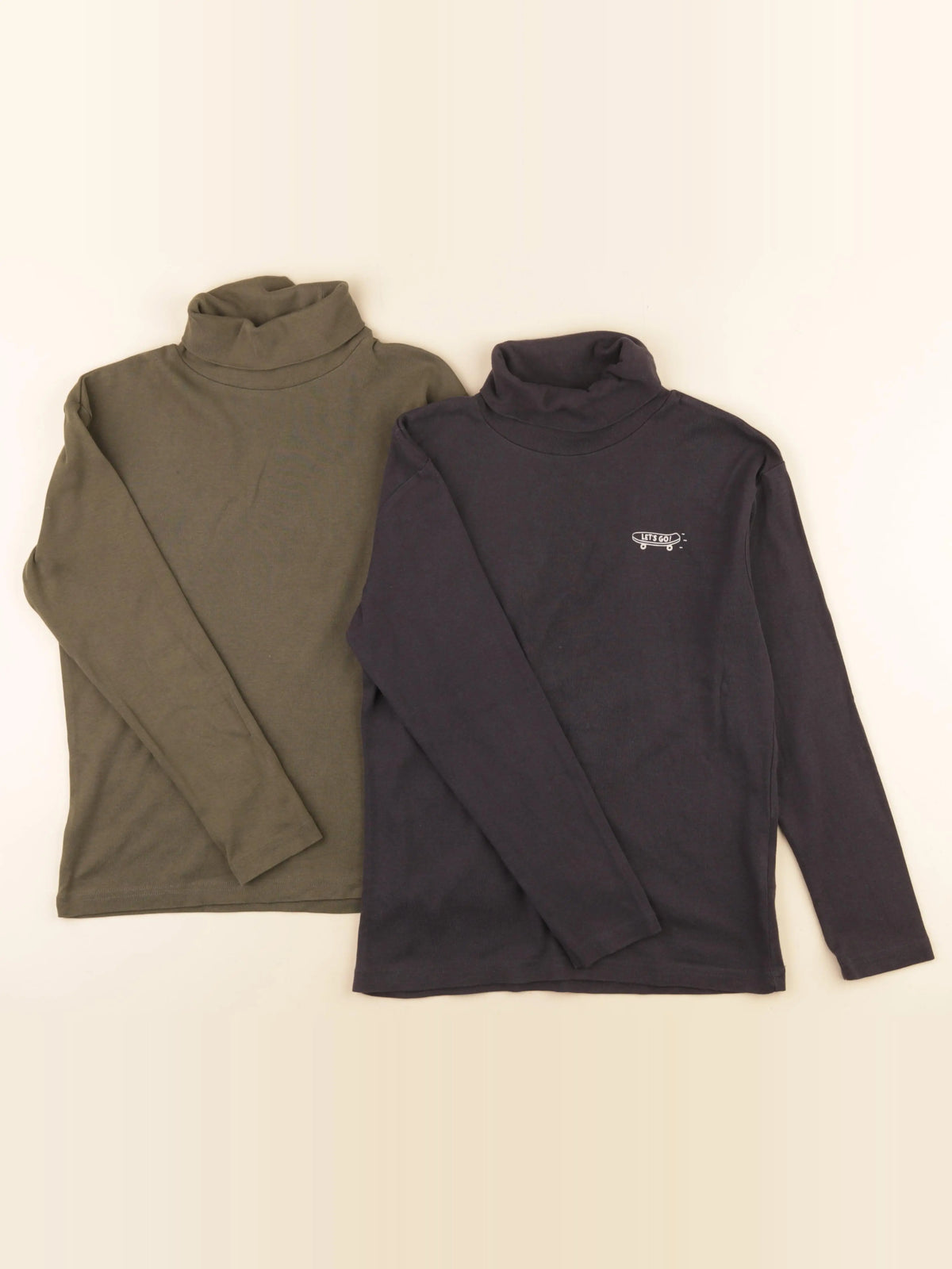 Vertbaudet - lot de 2 sous-pulls bleu, vert - 10 ans