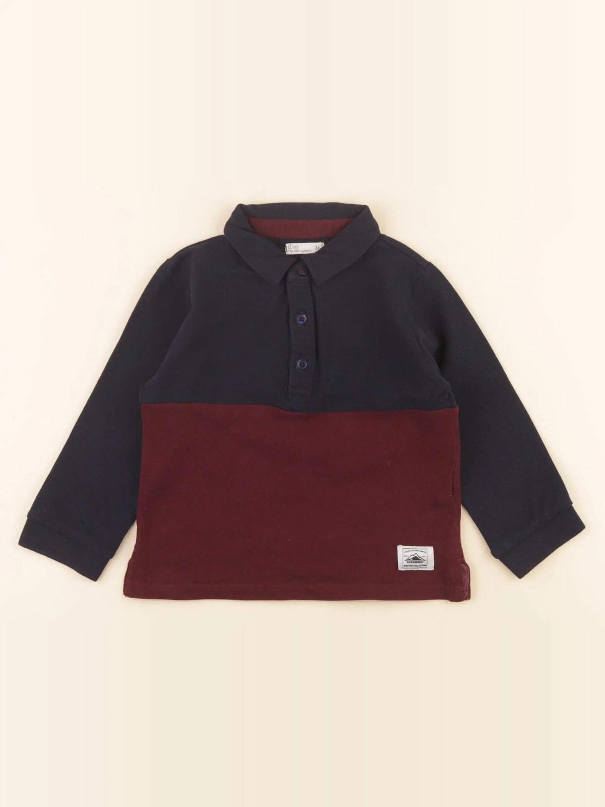 Little Cigogne - polo bleu - 3 ans