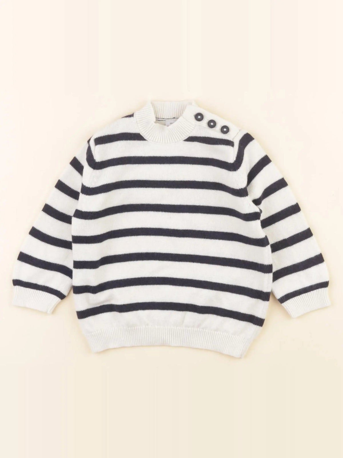 Petit Bateau - pull blanc, bleu - 12 mois