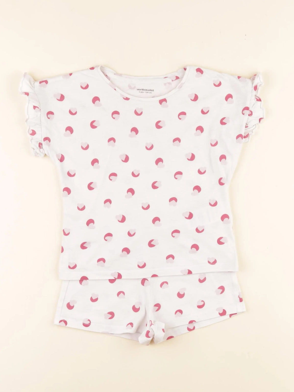 Vertbaudet - pyjama coton rose - 4 ans