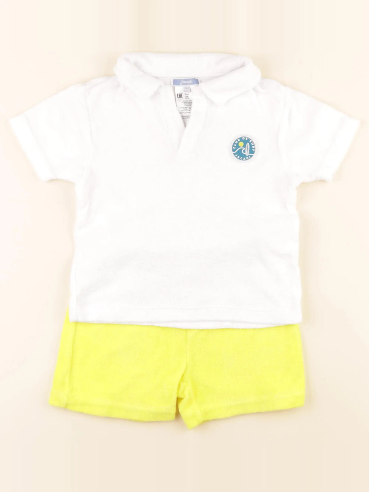 Jacadi - ensemble blanc, jaune - 36 mois
