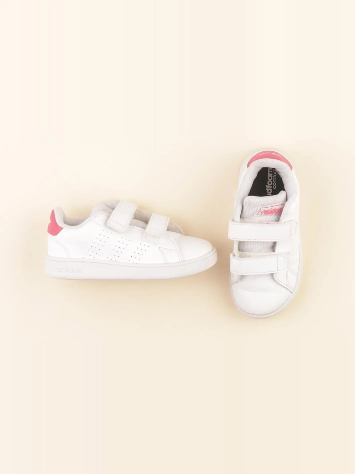 Adidas - baskets blanc, rose - pointure 24