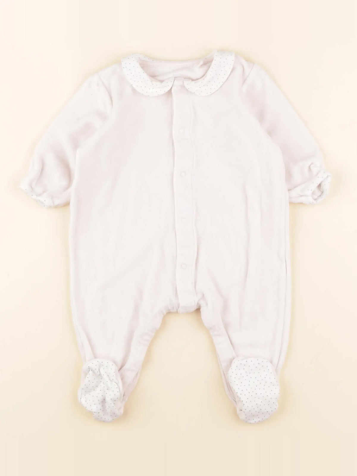 Petit Bateau - pyjama velours rose - 6 mois