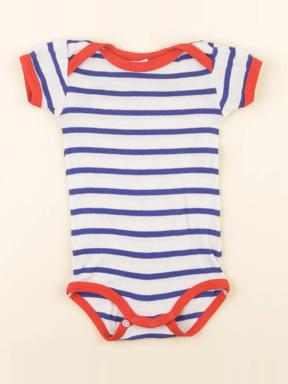 Petit Bateau - body blanc, bleu - 3 mois