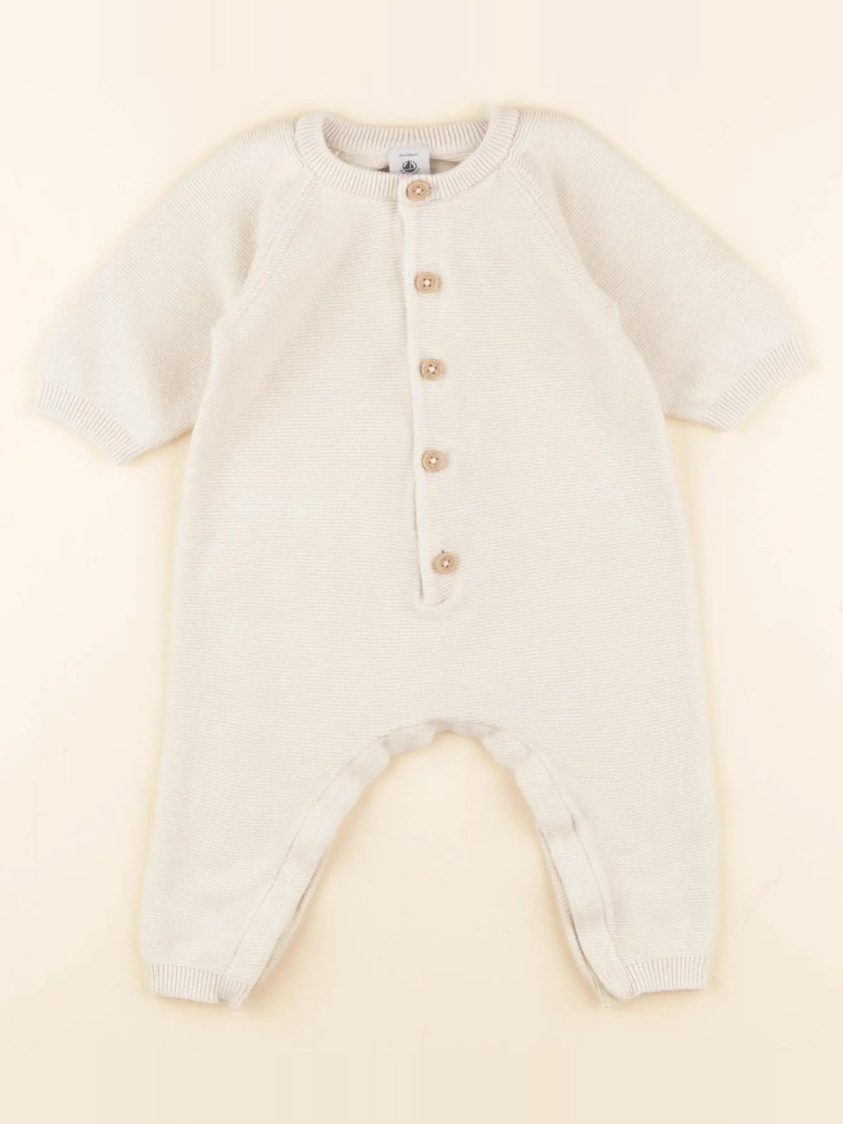 Petit Bateau - pyjama coton beige - 3 mois